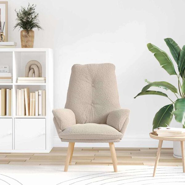 vidaXL Sessel Hellgrau 69 x 74 x 93 cm Sherpa-Stoff