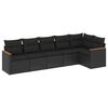 vidaXL Patio Sofa Set 6-Sitzer Black