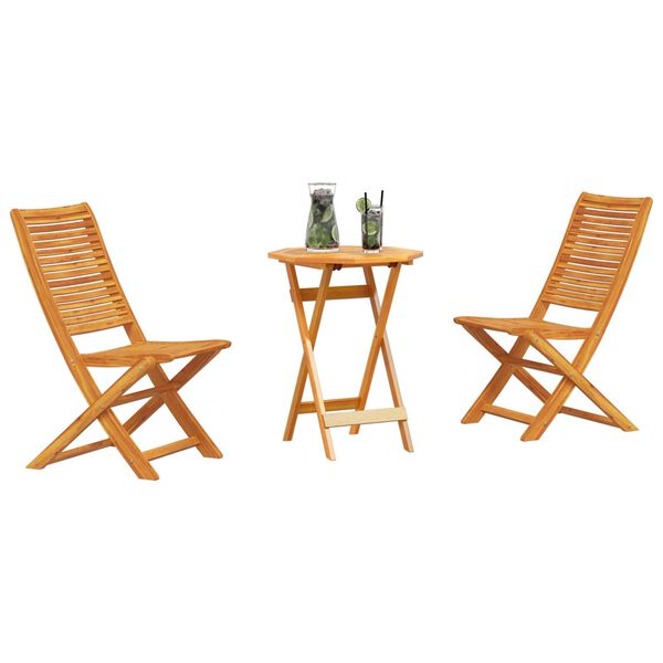 vidaXL Klapp Bistro Set 3 pcs Braun Akazie Massivholz