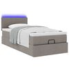 vidaXL Ottoman-Bett mit Matratze & LEDs Taupe 90x190 cm Stoff