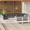 vidaXL 9-tlg. Garten-Lounge-Set mit Kissen Weiß Kiefer Massivholz