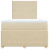 vidaXL Boxspringbett mit Matratze Creme 120x190 cm Stoff