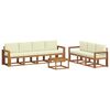 vidaXL Outdoor-Sofagarnitur 8 stk. Natur und Creme