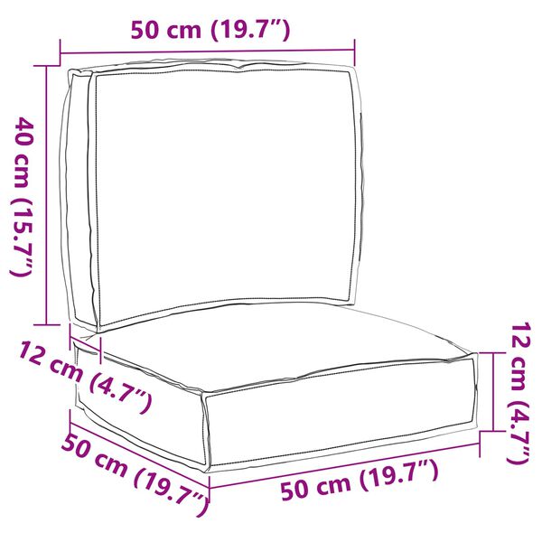vidaXL Pallet Kissen Set 2 pcs Grau Oxford-Stoff