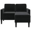 vidaXL 2-Sitzer-Sofa mit Chaiselongue L-förmig Schwarz 125 cm Samt