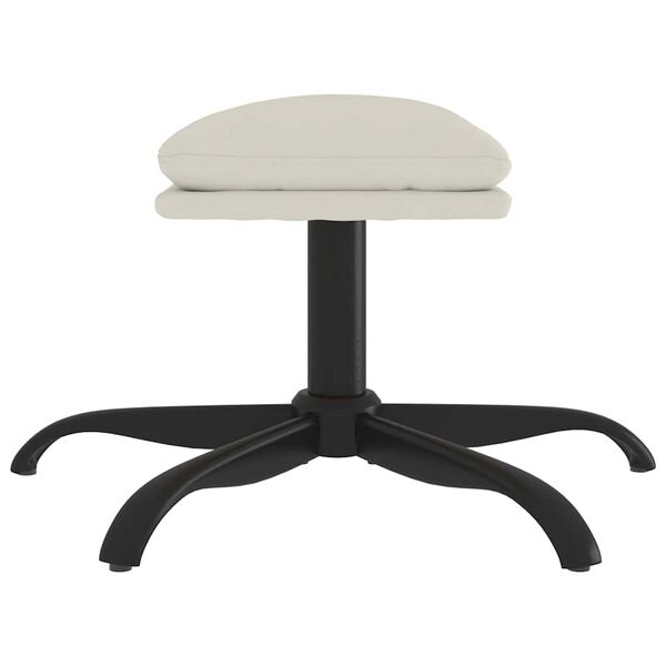 vidaXL Fußhocker Cremeweiß 60x60x36 cm Samt