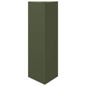 vidaXL Pflanzk&uuml;bel Olivgr&uuml;n Dreieckig 30x26x75 cm Stahl