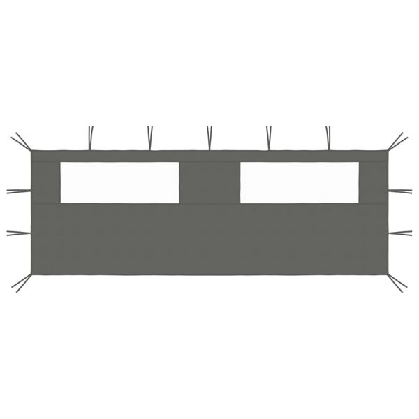 vidaXL Pavillon-Seitenwand mit Fenstern 6x2 m Anthrazit