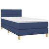 vidaXL Boxspringbett mit Matratze Blau 100x200 cm Stoff