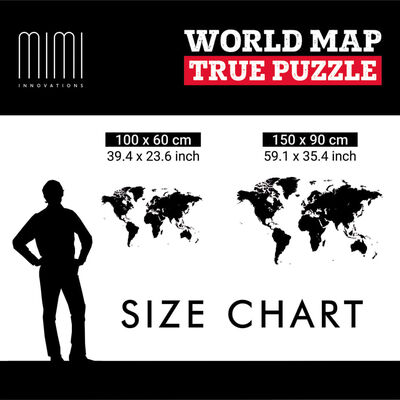 MiMi Innovations Weltkarte-Wanddeko Luxury Puzzle Braun 150x90 cm