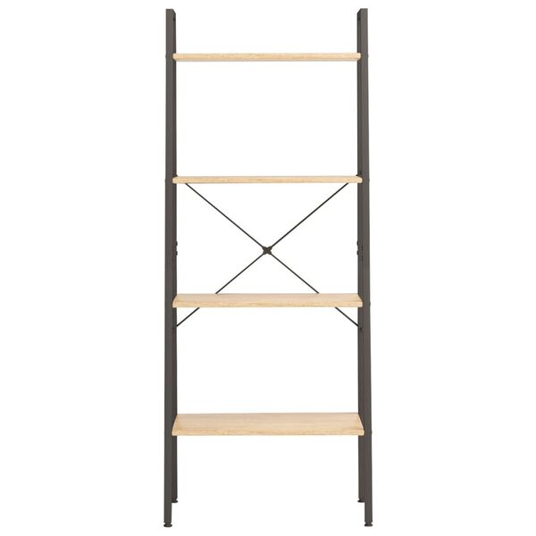 vidaXL Standregal 4 Böden Hellbraun und Schwarz 56x35x140 cm