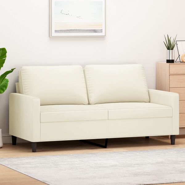 vidaXL 2-Sitzer-Sofa Creme 140 cm Samt
