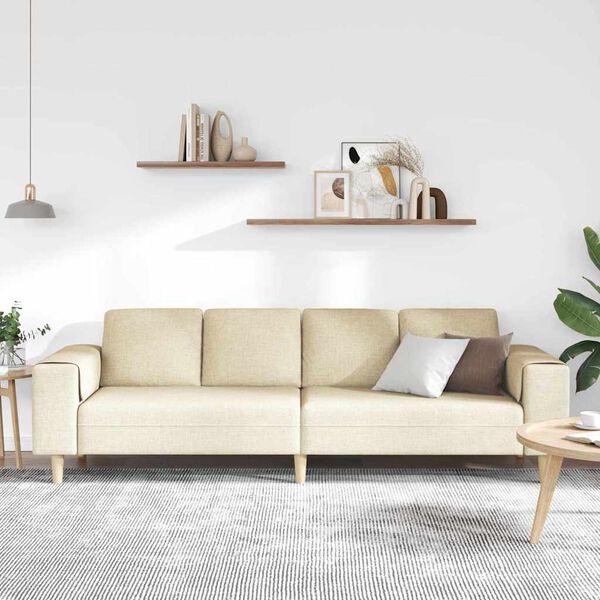 vidaXL Sofa Set Creme Stoff