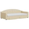 vidaXL Tagesbett Ausziehbar mit Schubladen Creme 90x200 cm Stoff