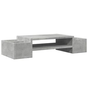 vidaXL Monitorst&auml;nder mit Stauraum Betongrau 70x27x15 Holzwerkstoff