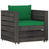 vidaXL 6-tlg. Garten-Lounge-Set mit Kissen Grau Impr&auml;gniertes Holz