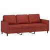 vidaXL 3-Sitzer-Sofa mit Hocker Weinrot 180 cm Kunstleder
