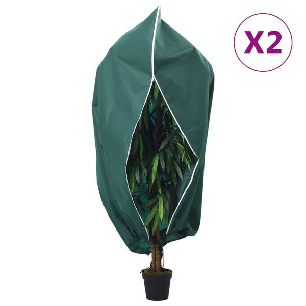vidaXL Wintervlies mit Rei&szlig;verschluss 2 Stk. 70 g/m&sup2; 1,2x1,8 m