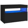 vidaXL Nachttisch mit LED-Leuchten Schwarz 60x35x40 cm Holzwerkstoff