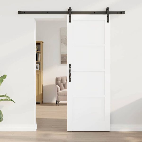 vidaXL Schiebet&uuml;r Wei&szlig; und Schwarz 73,5 x 198,5 cm