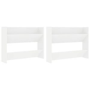 vidaXL Wand-Schuhschr&auml;nke 2 Stk. Wei&szlig; 80x18x60 cm Holzwerkstoff