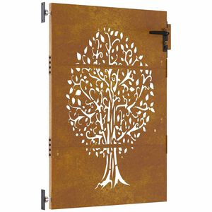 vidaXL Gartentor 85x125 cm Cortenstahl Baum-Design