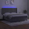 vidaXL Boxspringbett mit Matratze & LED Hellgrau 180x200 cm Samt