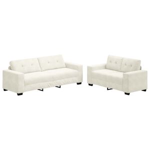 vidaXL Sofa 2 Stk. Creme Samt