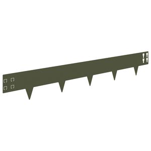 vidaXL Raseneinfassung 30 pcs 100 x 15 cm Stahl Olivgr&uuml;n