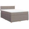 vidaXL Boxspringbett mit Matratze Taupe 140x190 cm Stoff