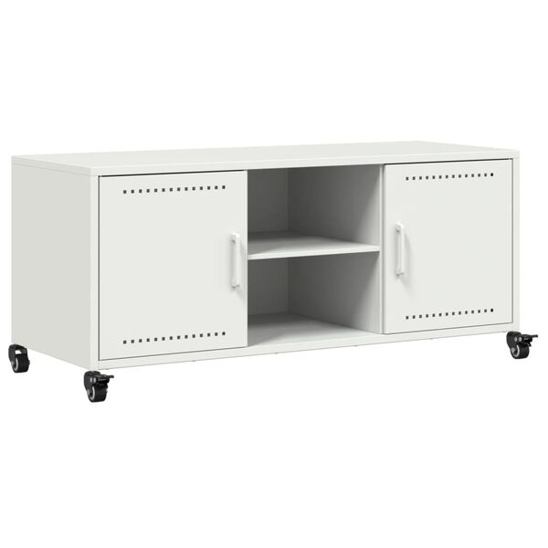 vidaXL TV-Schrank Wei&szlig; 100,5x39x43,5 cm Stahl