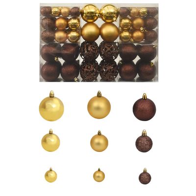 vidaXL 100-tlg. Weihnachtskugel-Set 3/4/6 cm Braun/Bronze/Golden