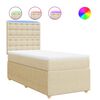 vidaXL Boxspringbett mit Matratze Creme 80x200 cm Stoff