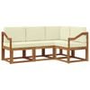 vidaXL Outdoor-Sofagarnitur mit Kissen 4 pcs Natur und Creme