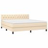 vidaXL Boxspringbett mit Matratze & LED Creme 160x200 cm Stoff