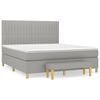 vidaXL Boxspringbett mit Matratze Hellgrau 180x200 cm Stoff