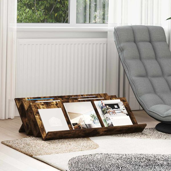 vidaXL Magazinregal Ger&auml;ucherte Eiche 90 x 53 x 28,5 cm Holzwerkstoff