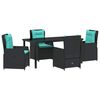 vidaXL Garten Essgruppe 5 stk. Schwarz Poly Rattan