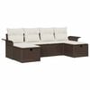 vidaXL Gartensofa-set mit Kissen 6 pcs Braun und Creme Poly-Rattan