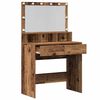 vidaXL Schminktisch mit Regal Altholz 80 x 41 x 134,5 cm Holzwerkstoff