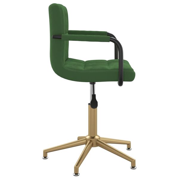 vidaXL Esszimmerstuhl Drehbar Dunkelgr&uuml;n Samt