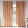 vidaXL Verdunkelungs-Vorh&auml;nge mit Ringen 2 pcs Hellbraun 245 x 140 cm