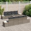 vidaXL Garten-Sofa-Set mit Kissen mit Speicher 8 pcs Grau Poly-Rattan