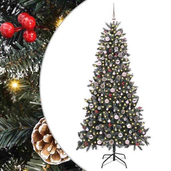 vidaXL K&uuml;nstlicher Weihnachtsbaum Gr&uuml;n 240 cm PVC, Plastik und Stahl