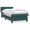 vidaXL Boxspringbett mit Matratze Dunkelgr&uuml;n 100x220 cm Samt