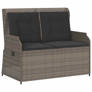 vidaXL Gartenbank Grau Poly-Rattan