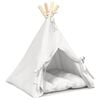 vidaXL Haustier-Tipi mit Kissen Wei&szlig; 40 x 40 x 50 cm Polyester