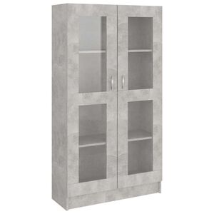 vidaXL Vitrinenschrank Betongrau 82,5x30,5x150 cm Holzwerkstoff