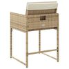 vidaXL Gartenstühle mit Kissen 4 Stk. Beige Poly Rattan