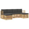 vidaXL Outdoor-Sofagarnitur 6 stk. Wei&szlig; und Anthrazit Polyester
